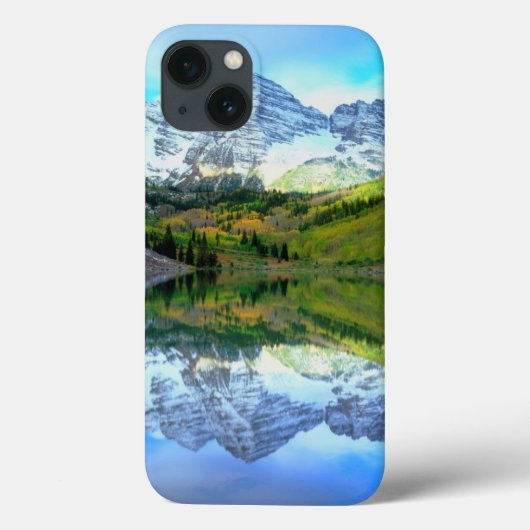 Maroon Bells weerspiegelend in Maroon Lake Case-Mate iPhone Case (Achterkant)