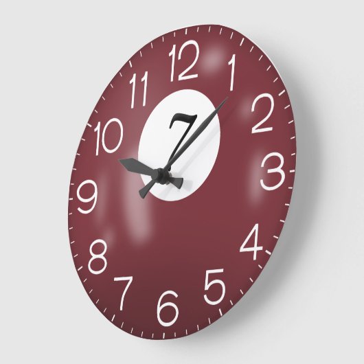 Maroon Billiard 7 Ball Grote Klok (Hoek)