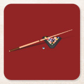 Maroon Billiardtafel Kartonnen Onderzetters (Voorkant)