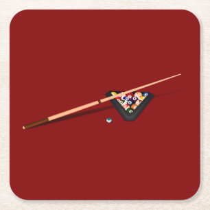 Maroon Billiardtafel Kartonnen Onderzetters