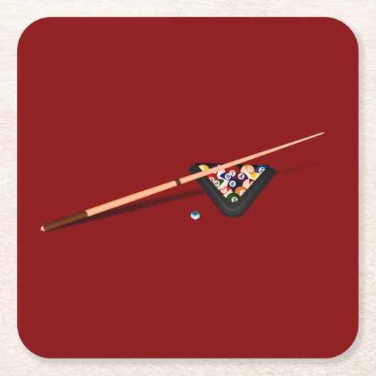 Maroon Billiardtafel Kartonnen Onderzetters (Voorkant)