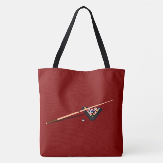 Maroon Billiardtafel Tote Bag (Achterkant)