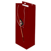 Maroon Billiardtafel Wijn Cadeautas (Voorkant Gekanteld)
