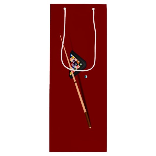 Maroon Billiardtafel Wijn Cadeautas (Voorkant)