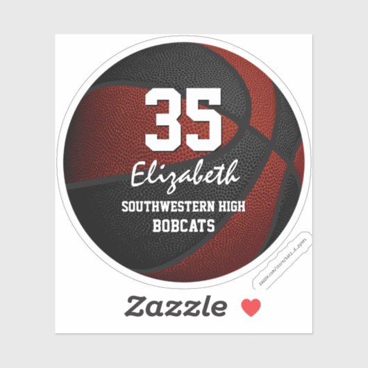 Maroon Black basketball-team: cadeideeën Sticker (Vel)
