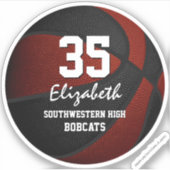 Maroon Black basketball-team: cadeideeën Sticker (Voorkant)