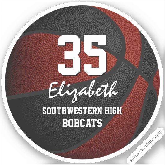 Maroon Black basketball-team: cadeideeën Sticker (Voorkant)