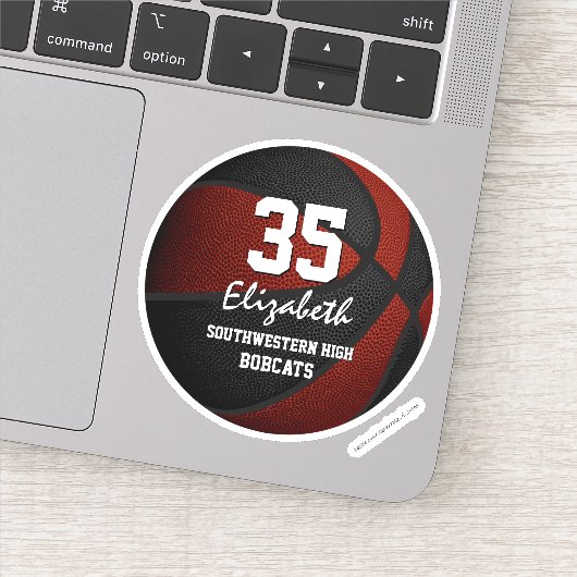 Maroon Black basketball-team: cadeideeën Sticker (Detail)