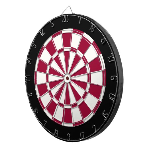 Maroon Black en White Dartbord (Voorkant Rechts)