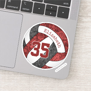 maroon black girly volleybalteam kleuren sticker