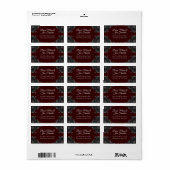 Maroon Black Grey Rozen Gothic Wedding Etiket (Full Sheet)