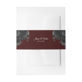 Maroon Black Grey Rozen Gothic Wedding Uitnodigingen Wikkel (Voorkant Voorbeeld)