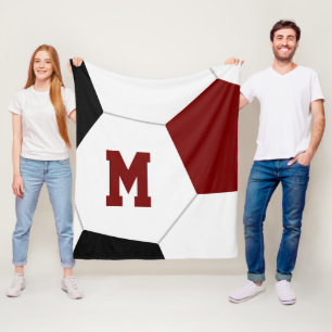 Maroon Black of ELK team kleuren voetbalspeler Fleece Deken