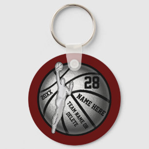 Maroon Black Silver, Cheap Basketball Gifts, GUYS Sleutelhanger
