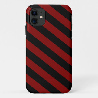 Maroon & Black Stripes iPhone 5 iPhone 11 Hoesje
