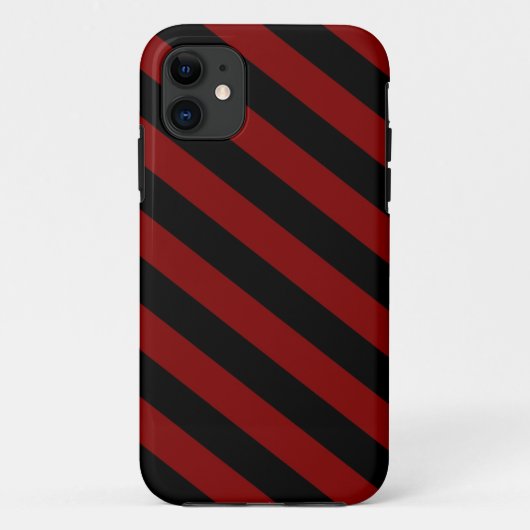 Maroon & Black Stripes iPhone 5 Case-Mate iPhone Case (Achterkant)