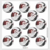 Maroon Black Team kleuren basketbal 13 spelers Sticker (Vel)
