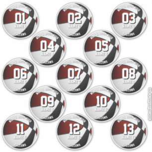 Maroon Black Team kleuren basketbal 13 spelers Sticker