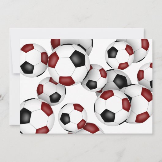 Maroon Black voetballen Kinderverjaardagsfeestje Kaart (Achterkant)