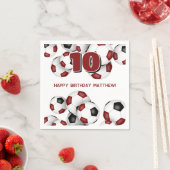 Maroon Black voetballen Kinderverjaardagsfeestje Servet (Insitu)