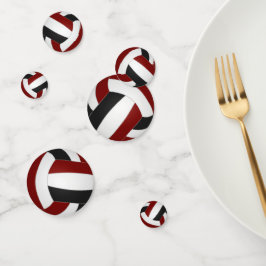 Maroon Black Volleybal Team Kleurt Sportfeest Confetti