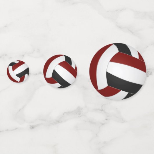Maroon Black Volleybal Team Kleurt Sportfeest Confetti (Achterkanten)