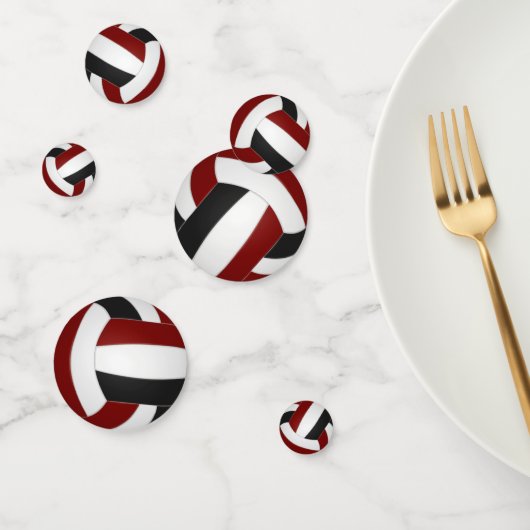 Maroon Black Volleybal Team Kleurt Sportfeest Confetti (Groep)