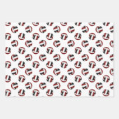 Maroon Black volleyballen Set van 3 Coördinerende Inpakpapier Vel (Voorkant 3)