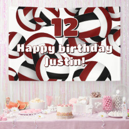 maroon black volleyballs birthday or team party spandoek