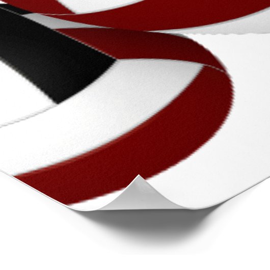 Maroon Black Volleyballs verjaardagsfeestje welkom Poster (Hoek)