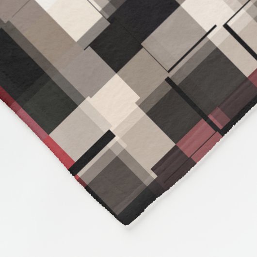 Maroon Black White Abstract Pset Fleece Deken (Hoek)