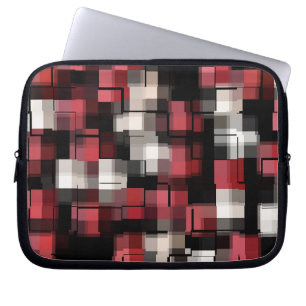 Maroon Black White Abstract Pset Laptop Sleeve