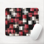 Maroon Black White Abstract Pset Muismat (Met muis)