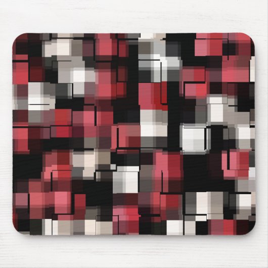 Maroon Black White Abstract Pset Muismat (Voorkant)