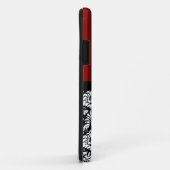 Maroon Black White Damask Monogram Letter Case-Mate iPhone Case (Achterkant/rechts)