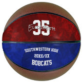 maroon blauw team kleuren meisjes herdenking basketbal (Voorkant)