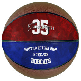 maroon blauw team kleuren meisjes herdenking basketbal