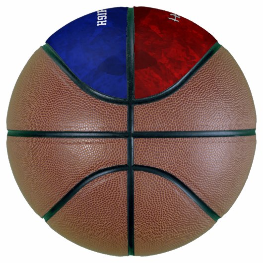 maroon blauw team kleuren meisjes herdenking basketbal (Rechts)