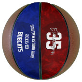 maroon blauw team kleuren meisjes herdenking basketbal (Verticaal)