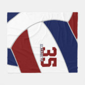 Maroon Blauw Team Kleuren Volleybal Kamer Decor Fleece Deken (Voorkant (Horizontaal))