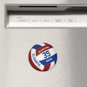 Maroon blauw team kleuren volleybalclub magneet (Insitu (Vaatwasser))