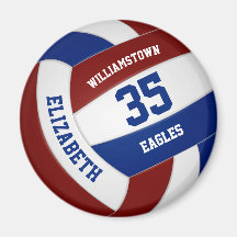 Maroon blauw team kleuren volleybalclub