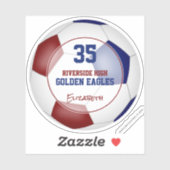 Maroon blauw voetbal team kleuren meisjes jongens sticker (Vel)