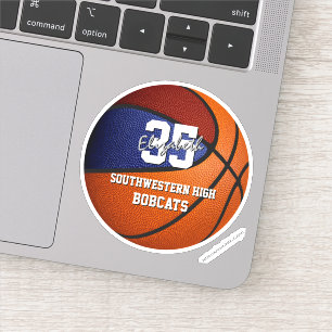 Maroon blauwe basketbal atleet geschenken onder 10 sticker