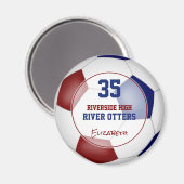 Maroon Blauwe School Club Kleuren Voetbal Team Naa Magneet (Voorkant / Achterkant)