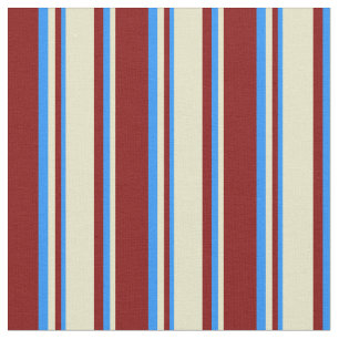 Maroon, Bleek Goldenrod en blauw gekleurd patroon Stof