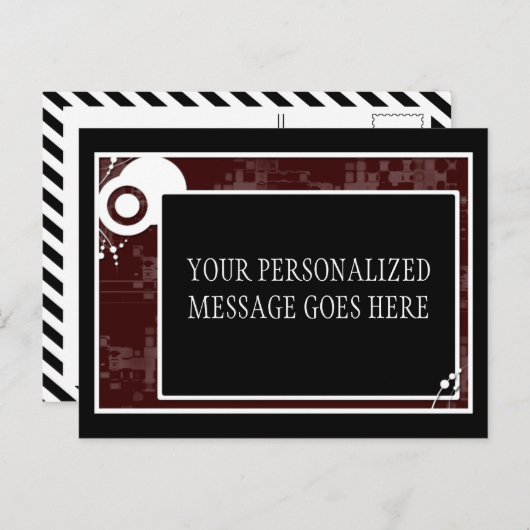 maroon-blokregeling briefkaart (Voorkant / Achterkant)