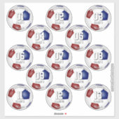 maroon blue soccer team colors gifts 13 players sticker (Vel)