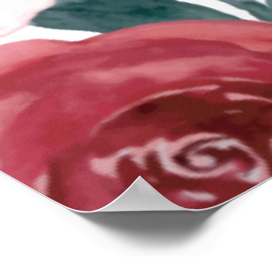 Maroon Blush Flowers Weddenschap Welkom Poster (Hoek)