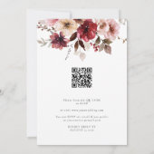 Maroon Blush Herfst Alles in 1 Budget QR Code Huwe Kaart (Achterkant)